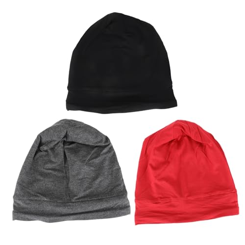 Lot de 3 bonnets de soins capillaires pour homme - Turbans de nuit simples et confortables