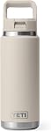 YETI Rambler 26 oz Bottle, Vacuum Insulated, Stainless Steel with Color Matching Straw Cap, Cape Taupe