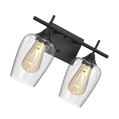 DIYEAH Lampada Da Parete Retrò Parete Specchio Bagno Lampade Per Bagno Luce a Muro Luci Per Lo Specchio Di Vanità Lampadario Ferro Battuto Nero
