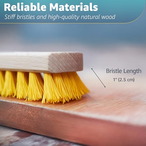 Image of Deck Scrub Brush Head 7.87 inch - Heavy Duty Concrete & Wooden Deck Scrub Brush with Hard Nylon Bristles (Pack of 2)