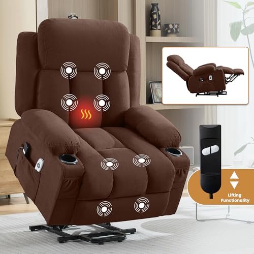 Sillón reclinable eléctrico con masaje Marrón miniatura 3