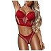 MGSFGlk Femmes Sous-vêtements Sex Plus Size Soutien-gorge Sous-vêtements Ensemble Lingerie Sexy Rouge Sexy Dentelle Soutien-gorge Et Slip Lingerie Femme Sexy Sous-Vêtements Rouge, rouge, L