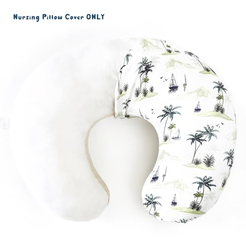 Image of GRSSDER Nursing Pillow Cover Stretchy Minky Removable Nursing Covers for Breastfeeding Pillows, Ultra Soft Comfortable Slipcover for Boy and Girls, Sunny Holiday