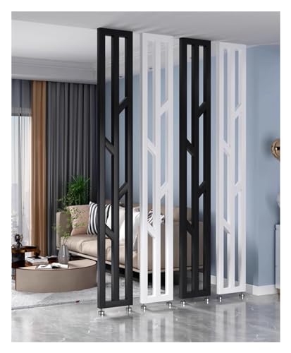 Cloison de séparation creuse haut de gamme en métal, design minimaliste noir et blanc pour bureau