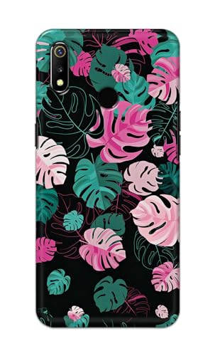 Image of Printed Hard Back Cover for Realme 3 | Realme 3i Back Cover (Seamless Leaves) -190724(EA)