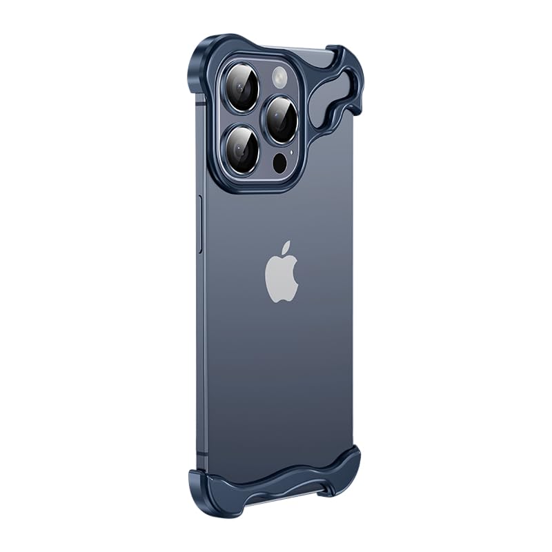 Doulings Frameless Series Designed for iPhone 15 Pro Case,Minimalist Protective Shock Absorption Aerospace Grade Aluminum Shells & Elastomer Inlays