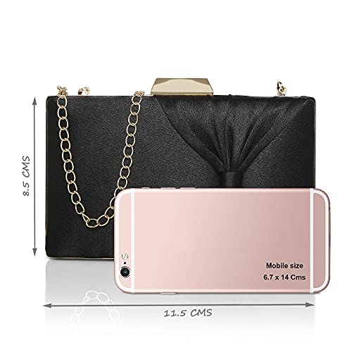 Lavie-Womens-Bow-Frame-Clutch-Bags-Detachable-Chain-Sling-Strap-Ladies-Purse-Wallet
