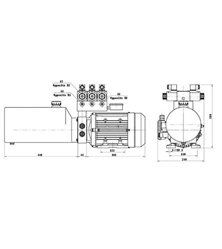 Hydraulikaggregat, 2,2kW, 400 Volt, 10 Liter Rundtank (Stahl), 5,8 cm3/U Zahnradpumpe, für 3 doppelt wirkende Verbraucher