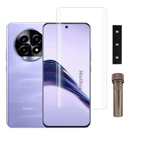 Image of Mothca Premium UV Tempered Glass Screen Protector For Realme 13 Pro Plus (Pack of 1) Full Adhesive UV Curved Screen Guard, Case Friendly with Installation Kit