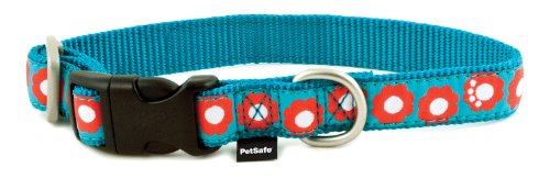 PetSafe Fido Finery Quick Snap Dog Collar, 1-Inch, Large, Teal My Heart