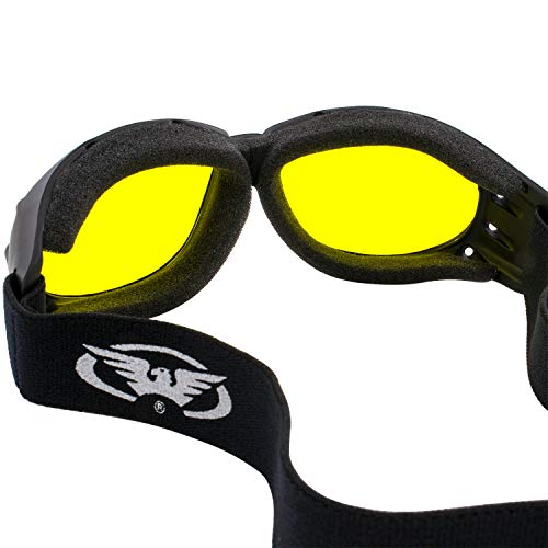 Image of Global Vision Eliminator Dirt Bike Padded Motorcycle Riding Goggles for Men and Women (Black Frame /Smoke Lens)