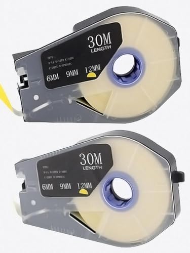 M-1PRO M-11 MK2500 MK2600 KL-1109W �Ή��e�[�v���x���J�Z�b�g 6mm 9mm 12mm×30m �z���C�g�C�G���[ (12mm White 30m)