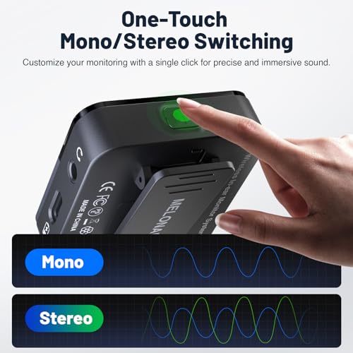 Image of MELONARE Portable Wireless in Ear Monitor System w / 4 Receivers, Mono /Stereo Switch, Wireless Audio Transmitter and Receiver, 24bit /48kHz Audio, OTG Input, IEM for Live, Studios, Bands (PM-2S-4R)