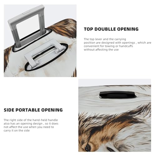 Vintage Sheepdog Wooden Laundry Room Elastic Travel Luggage Covers Dustproof Scratch-Resistant Suitcase Protector Fit 22-24 Inch3