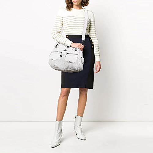 Image of Angel Kiss Women's Designer Handbag Large Double Zipper Multi Pocket Washed Leather Purse