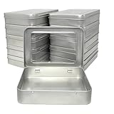 Forever bene Kleine Metall-Aufbewahrungsbox mit transparentem Deckel, tragbar für Perlen, Schmuck, Kunst, Handwerk, Zyn-Dose, Minzbonbons, Zuhause und Reisen, stapelbar, ideal für Heimwerker, 11,4 x