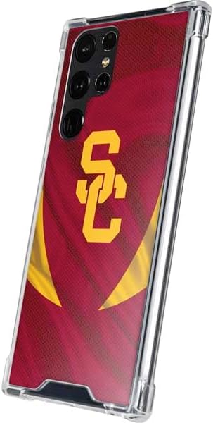 Skinit Clear Phone Case Compatible with Galaxy S24 Ultra - Officially Licensed University of Southern California USC Trojans Jersey Design