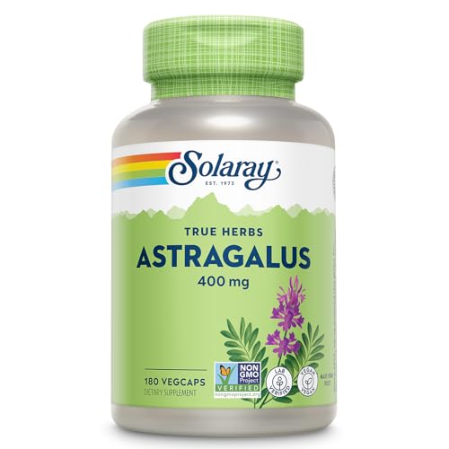 SOLARAY Astragalus Root 400mg – Traditional Herbal Support - Non-GMO, Vegan & Lab Verified - 180 Servings, 180 VegCaps
