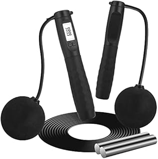 LXMTOU Cordless Skipping Rope with Counter Weighted for Adult Fitness Kids Women Digital Speed Jump Rope for Exercise Boxing Adjustable Length