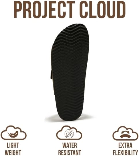 Project Cloud 100% Genuine Leather Mens Sandals - Memory Foam Insole & Cork Footbed Slides for Men Footwear - Non-Slip Summer Sandals for Men & Lightweight Mens Slides (Heritage) - Image 4