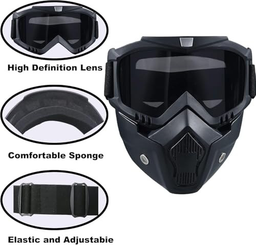Image of Paintball Mask Anti Fog,Tactical Full Face Mask Ski Mask Goggles Detachable Adjustable,Motorcycle Riding Face Protection