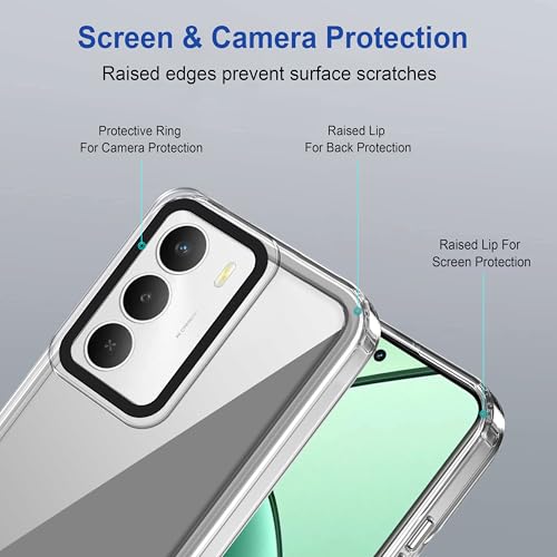 Image of amazon basics Back Case Cover for Realme C73 5G | Compatible for Realme C73 5G Back Cover | Case Cover with Camera Protection | (TPU + PC | Transparent)