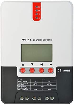 Controlador de carga solar de 20 A MPPT ExpertPower  Regulador inteligente de selección automática de 12 V24 V  Entrada máxima fotovoltaica 100 V