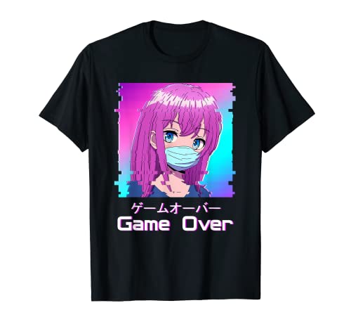 Game Over Anime Girl - Camiseta japonesa Aesthetic Vaporwave Camiseta