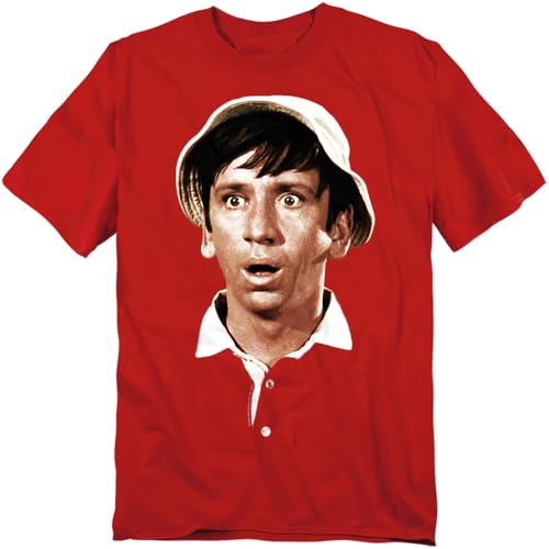 Popfunk Gilligan's Island TV Show Gilligan Surprised Face T Shirt (Large, Red)