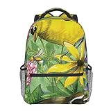 Mochila de impresión de jilguero americano con estampado de jilguero impermeable para computadora portátil, mochila de carga USB, unisex