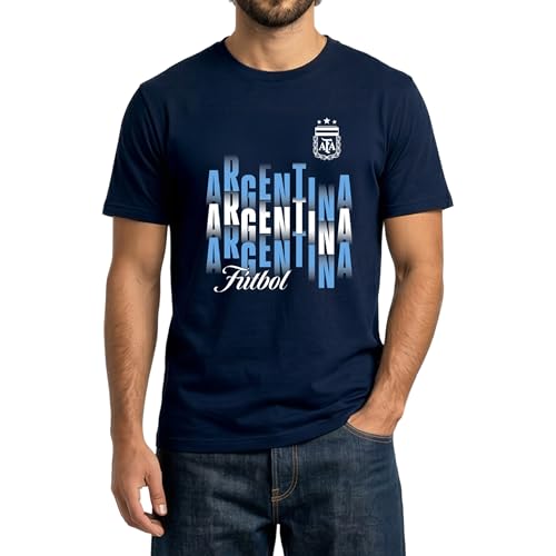 Icon Sports Officially Licensed Argentine Football Association Cotton T-Shirt - Unisex Adult - AFA683CT Navy S