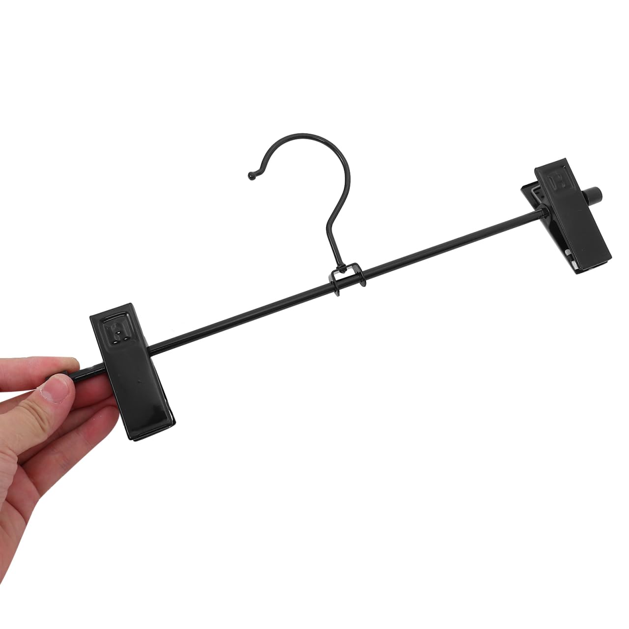 Ciieeo 10 pezzi appendiabiti per pantaloni grucce per gonne con pinzette, gancio per pantaloni, clip per appendere grucce con pinzette, grucce per vestiti, nero in polivinile
