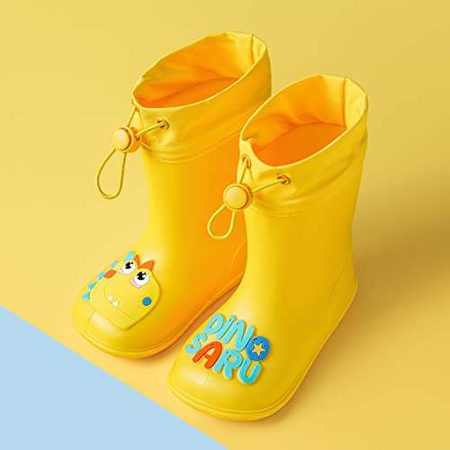 Kids Dinosaur Rain Boots With An Elastic Boot Collar Toddler Rain Shoes Yellow Rain Boots Toddler Girls Rainboots3