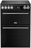 Belling 60cm wide Double Oven BEL FSA VISION 60Ei Electric Cooker with Induction Hob - Black/Silver Steel - A Rated [Energy Class A]