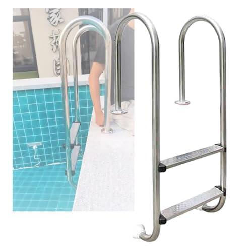 Escalera para piscina de acero inoxidable con 2 peldaños miniatura 1