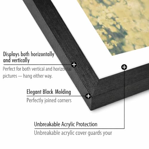 Image of HOTHOUSE Photo Frame For Wall Decor | Wooden Frames For Wall Decoration | Aesthetic Collage Picture Frames | Rectangular Photo Frame For Home Decor Office | Set of 14 (BLACK, Combo-1)