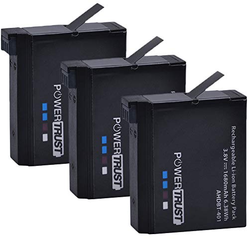 Powertrust AHDBT-401 Battery For Gopro Hero 4 Ahdbt401 Ahbbp-401 Ahdbt 401 Digital Battery And Led 3-Port Usb Charger For Gopro Hero4 Hero4 Camera thumb #6
