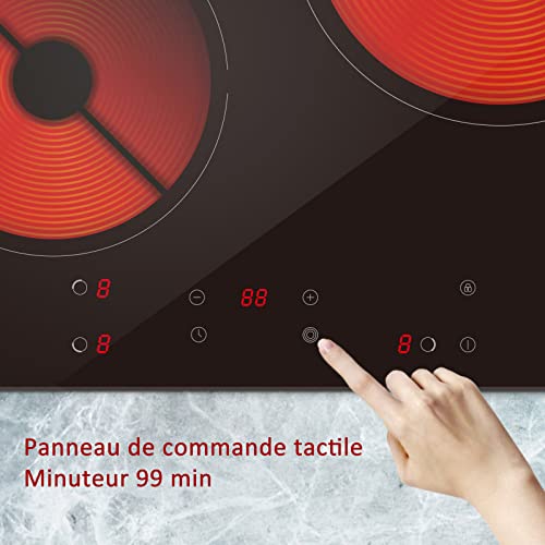 GEDTECH-Placa-vitroceramica-de-3-fuegos-GTV3Z5300B–5300-W–Tecla-sensitiva–9-niveles-de-potencia–Temporizador–Cristal-negro