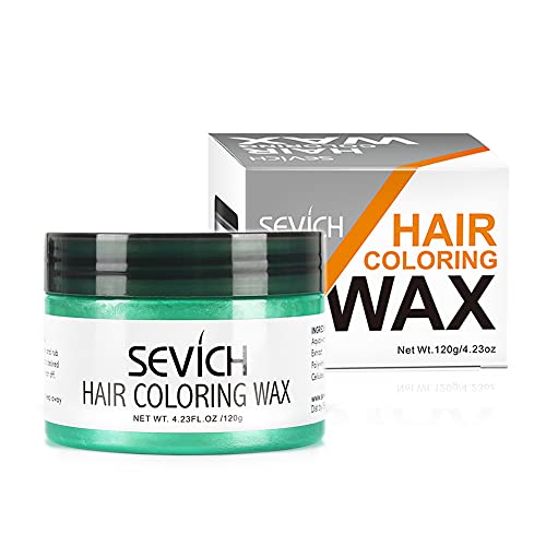 Color Hair Wax - Sevich Hair Style Dye Mud, Instantly Natural Hair Color, Natural Ingredients Washable, Temporary 100g/3.57Oz Green