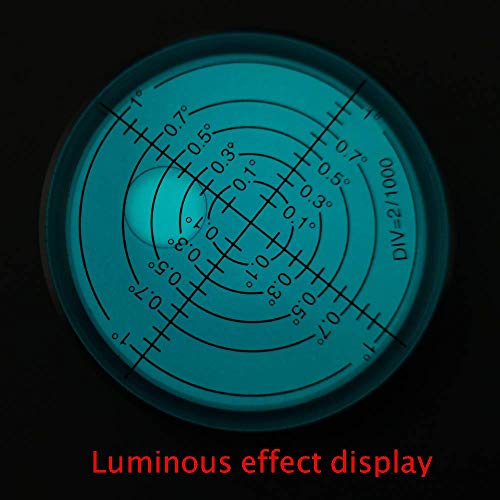 Xmlei Aluminum Alloy High Precision Horizontal Bubble Universal High Precision Small Level Bubble Level Meter Circular Bubble Correction Convenient And Quick (Silver-Blue - With Magnetic-Luminous) #TOP3