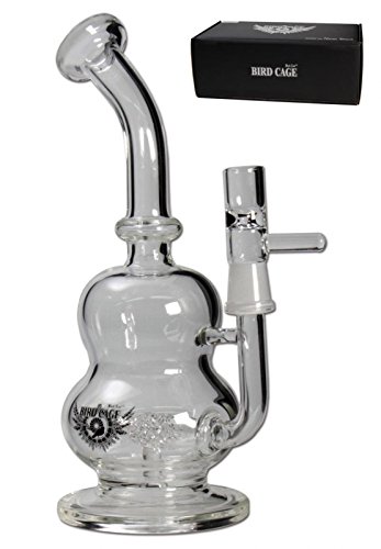 altrado Headshop Black Leaf' 'Bird Cage' Glas Wasserpfeife - Bong mit Cage Perko - Ø 81mm - NS 14F - für Kräuter und Tee – Bild 4