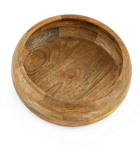 Image of Wooden Fruit Bowl, Decorative Serving Bowl, 7 x 3 Inches, Natural Mango Wood