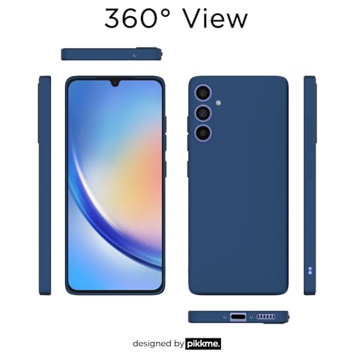 Image of Outlouders Back Cover for Samsung Galaxy A34 5G | Camera Protection | Durable Soft Matte Silicone Bumper Case (Blue)