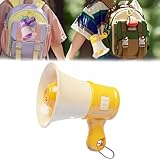 Mini Megaphone Bullhorn Keychain,Portable Music Recording Amplifier with Chain Speaker for Adults 3, 4, 5, 7, 8 Year Old (Yellow)
