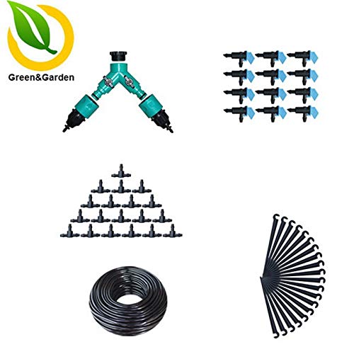 Bureze 20m 4/7mm Drip Irrigation System Automatic Watering The Flowers 2 Watering System Gun Type Pressure Compensation First