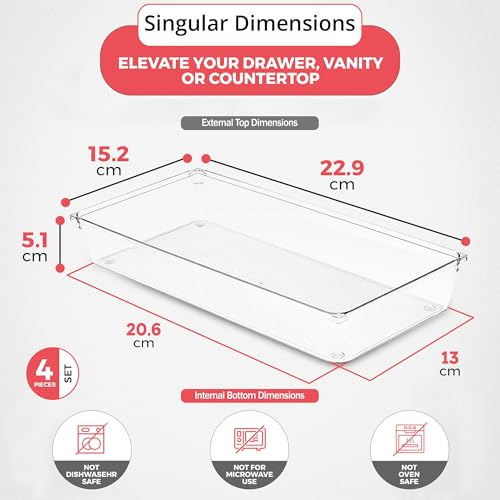 Organizadores de cajones transparentes para ordenar tu maquillaje y escritorio 4