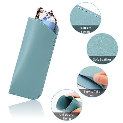Image of 8 Pack Soft Glasses Case, Eyeglass Case Leather Sunglass Case, Portable Glasses Pouch for Women Men Kid