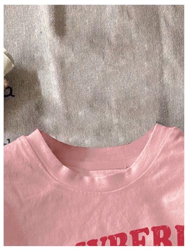 Image of SweatyRocks Girl's 2 Piece Outfits Strawberry Graphic Short Sleeve Tee and Shorts Set Sweatsuit