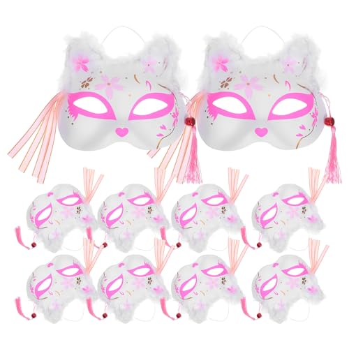 Masques de renard pour spectacles et défilés nocturnes : lot de 10 accessoires de scène lumineux