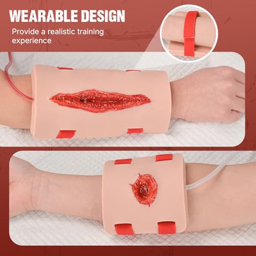 Image of Wearable Bullet & Laceration Wound Packing Training Kit | Stop the Bleeding Training Kit for Wound Dressing Training